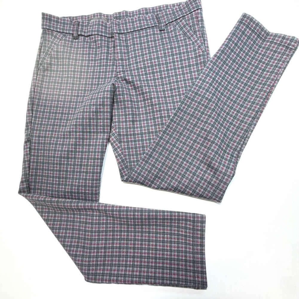 Kut from the Kloth Skinny Pants 12S Multicolor Plaid Stretch‎ Trousers Pants